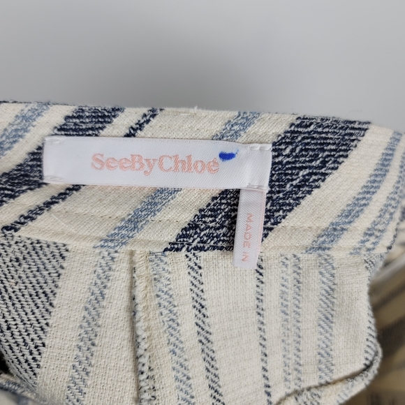 See by Chloe Striped Canvas Skirt size 40 / medium - Picture 6 of 9